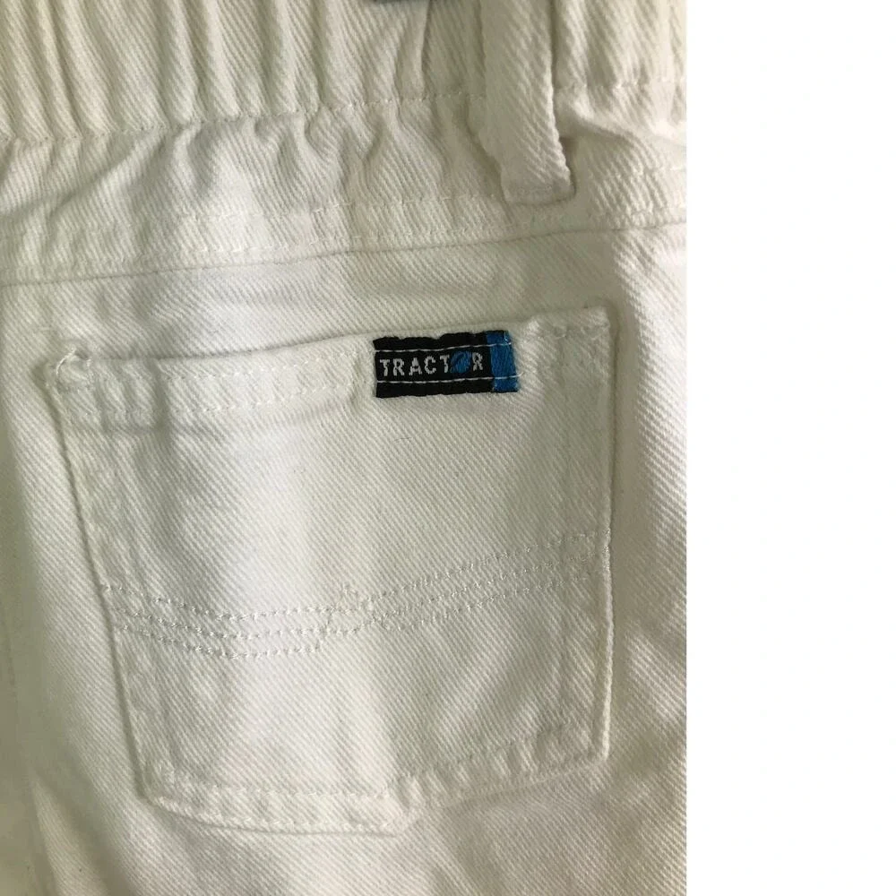 Tractor Girls White Denim Shorts Sz 6 American‎ Flag Frayed Cotton Patriotic USA